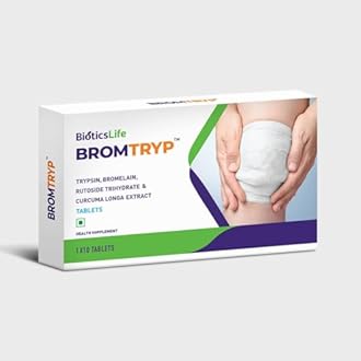 Bromtryp Tablets for Injury Recovery & Wound Healing | Oral Enzyme Therapy with Turmeric Curcumin | Natural Pain Relief & Inflammation Support - Nutritional Supplement, 30 Tablets
