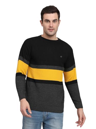 Image of eWools winterwear Men's Woolen Striped Cardigan Sweaters