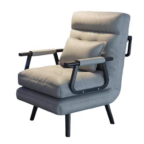 Sofá cama convertible de 1 lugar, silla reclinable ajustable, 5 posiciones, ideal para oficina, sala de estar y dormitorio, silla compacta (65 x 180 cm)