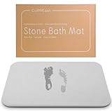 Stone Bath Mat Diatomaceous Earth Bath Mat Non-Slip Absorbent Quick Drying Easy to Clean Natural diatomite Bathroom mat Stone Shower mat Light Gray (23.6 X 15.7 Inches)