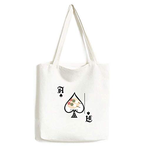 Sac à main japonais artisanal lavable en tissu piqué motif pique de poker