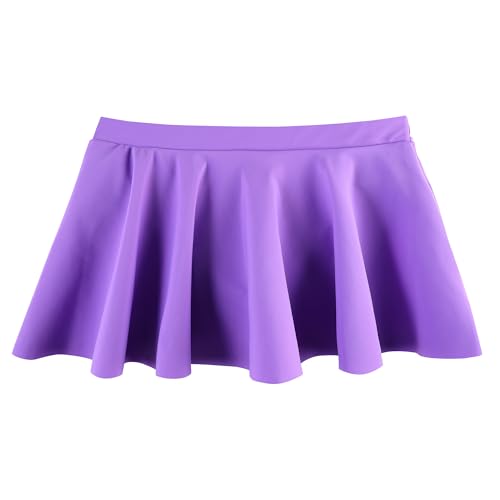 Image of BAOHULU Girls Two Piece Swimsuits Rash Guard Ruffle Bikini Skirt Short Sleeves Beach Dress Swimwear UPF 50+ 3-12Y