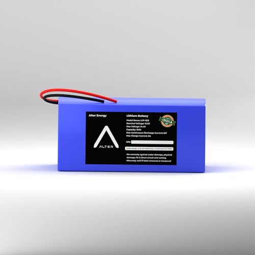 Image of Alter Energy 12V 12Ah LiFePO4 Battery | 12-Year Life | Deep Cycle Lithium Battery for Sprayer Pump, Solar, Inverter, UPS, E-Toys | 2500+ Cycles | Built-in BMS (LFP-1212-S, 1, Count)