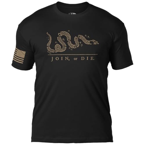 7.62 Design Join or Die Men's Patriotic T-Shirt Black Extra Large