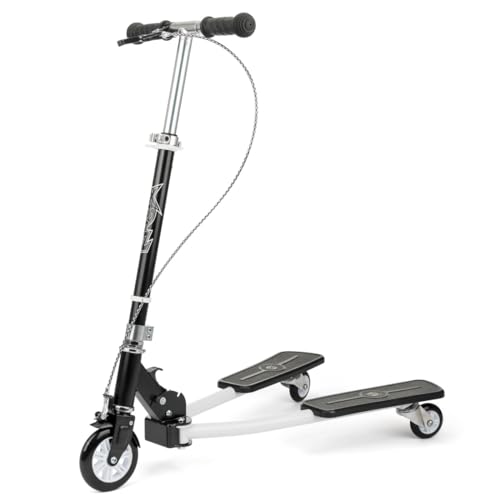 Xootz Patinete de Tijera Plegable de 3 Ruedas con Manillar Ajustable, Color Blanco, Talla única