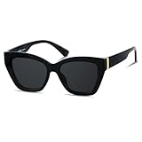 ANDWOOD Trendy Cute Cat Eye Polarized Sunglasses for Women Fashion Cateye Sunnies Lentes de sol para mujer Black