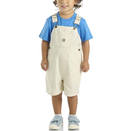 Carhartt Unisex Baby Loose Fit Overall Shorts Canvas Shortalls Off-White Turtledove 2 Years