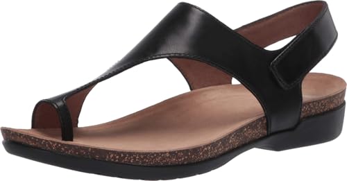 Dansko Reece Sandal for Women - Memory Foam and Cork Footbed for Comfort and Arch Support - Lightweight Rubber Outsole for Long-Lasting Wear Black 9.5-10 M US