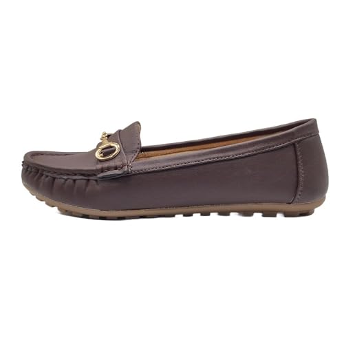 Image of Pluxh Women's Classic Ballet Flats with Metal Detail | Soft Padded Slip-On Shoes | Lightweight Comfort Footwear | Flexible Sole | Office, Casual