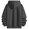 RUIZEHONG Fleece Hoodies for Men High Neck Sweatshirts Casual Loose Fit Lightweight Techwear Pullover Fall Winter Dark Grey #1