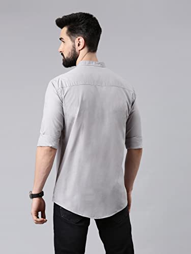 Image of THE SOUL PATROL Men's Casual Regular Fit Full Sleeve Premium Cotton Button-Down Shirt with Single Patch Pocket - Stylish, Classic, Comfortable, and Elegant for Everyday Wear