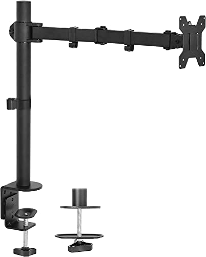 BePrincess Single Monitor Arm Desk Mount Stand Fully Adjustable Stand with Articulating Double Center Arm Joint | for 13 to 32 Screens