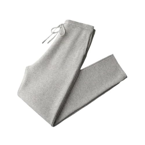 Men's Trousers Pencil Pants Knit Merino Wool Warm Trousers Elastic Waist Lace-Up Pocket