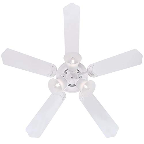 Image of Westinghouse Contempra Trio 42 Inch Ceiling Fan with Light, Indoor White Ceiling Fan for Small Rooms, Reversible Blades White /White Washed Pine, LED Bulbs Included