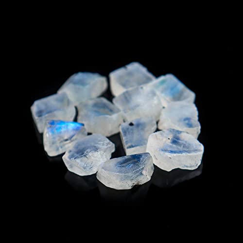 50Carats Real Raw Blue Moonstone Gemstone, Rough Crystals, Diy Jewelry Making, Wire Wrapping, Chakra Healing Crystals, Loose Stones, Wholesale Lot, June Birthstone, Natural Rainbow Moonstone Pack #TOP2