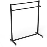 YLLFFLL Estante de la Estera de Yoga Estante de exhibición para Esterilla de Yoga Negro con Ruedas, Estante Multifuncional para Esterilla de Pilates para Gimnasio, Estudio de Yoga y hogar