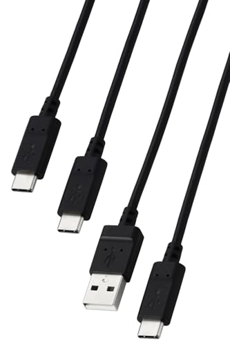 Image of Elecom MPA-CAECTW20BK [Set of 2] USB Type C Cable, USB-C to USB-A, USB-C to USB-C 2.6 ft (2 m), 60W, PD Compatible, Compatible with MacBook /iPad /Galaxy /Android Smartphones, Tablets, Etc., Black
