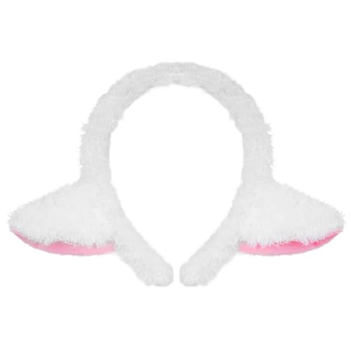 Xcgbxzd Lamb Ears Headband White Furry Sheep Ears Headband for Halloween Party Dress Up