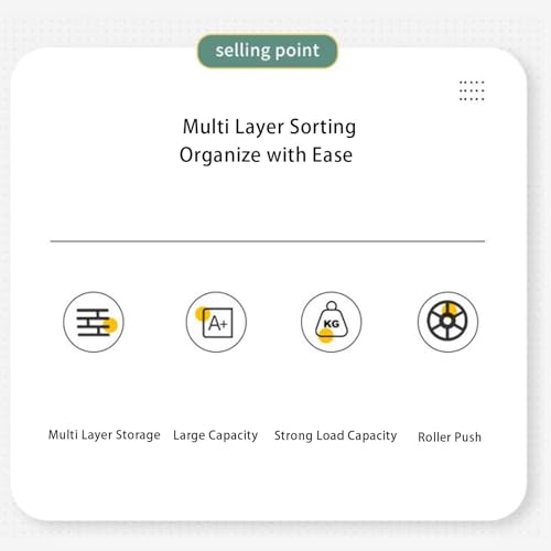 Carrinho de Armazenamento Fino para Espaços Pequenos, Carrinho Móvel de 3 Camadas Com Rodas, Pratele