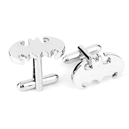 Mancuernillas clásicas para hombre plateadas Super Hero miniatura 1