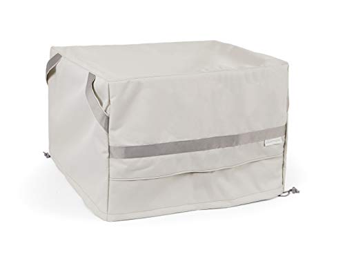 Covermates Square Firepit Cover - Premium Polyester, Weather Resistant, Drawcord Hem, Fire Pit Covers-Stone #TOP21