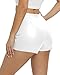 Purple Pocket Faux Leather Skirts for Women High Waisted Bodycon Ruched Mini Skort Skirt with Shorts White XS