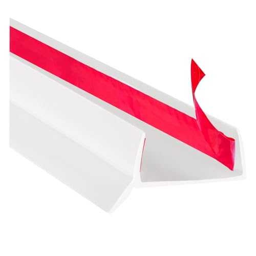 Sockelleiste küche Sockelprofil Dichtung für Küchensockel für Sockelbreiten 15mm/16mm/17mm selbstklebend küchenleiste Abdichtungsprofil aus Flexiblem Silikonmaterial (Weiß 3.5m)