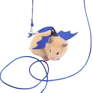 Small Animal Harness and Leash Set for Hamsters, Lizards, and Bearded Dragons – Secure, Adjustable, and Comfortable Walking Accessory (Blue)