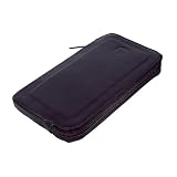 ALLEN & MATE Genuine Leather Phone Pouch Case Sleeve with Zip – Slim Mobile Phone Holder Wallet for Passport ID and Cards Fits iPhone 17 Pro Max, 16, 15 Samsung Galaxy S25 & Android - Brown