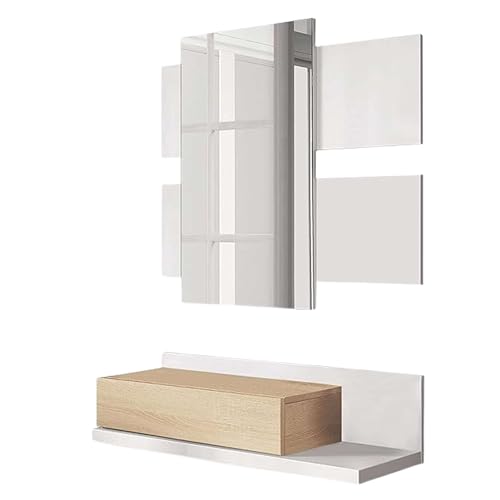 Habitdesign - Recibidor con Cajón y Espejo - Mueble de Entrada con Cajón y Espejo, Color Roble Canadian, 75x116x40 cm - Modelo Tekkan