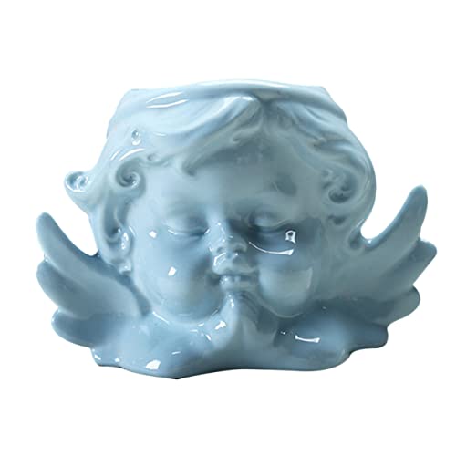 FONDOTIN Fioriera Ceramica Per Piante Grasse Vaso Decorativo Blu Drenaggio Design Elegante Per Ufficio Bagno e Cucina Stile Minimalista Per Esposizioni Da Tavolo