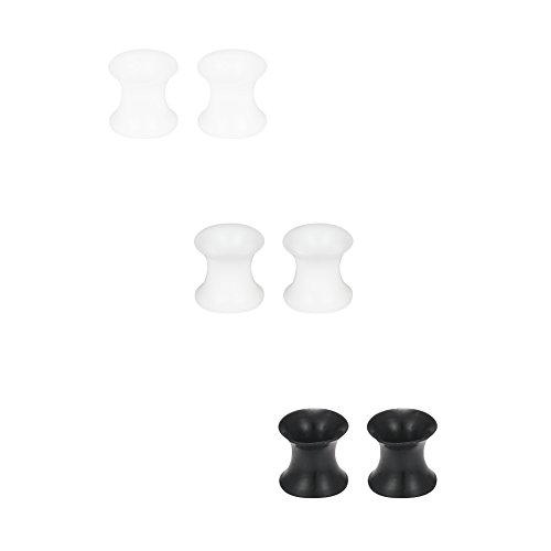 SCERRING 3 Pairs Ultra Thin Silicone Ear Skin Flexible Flesh Tunnel Expander Stretching Gauge Earlets Plug Gauges Kit Same Sizes 6G-20mm