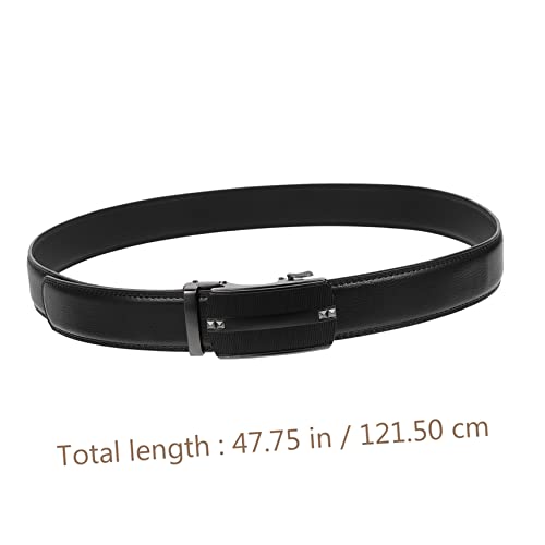 PartyKindom 1pc Men Automatic Buckle Leather Belt Stylish Business Waist Strap for Men Easy to Use Versatile Design for Daily Wear Husband Dad Boyfriend2