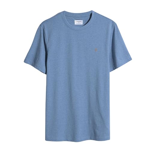 Farah Herren-T-Shirt, kurzärmelig, Baumwolle, Blue Tide 401, L