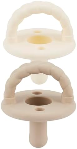 Itzy Ritzy Silicone Pacifiers for 6-18 Mos, Set of 2 (Buttercream & Toast)