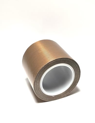 Image of 2 inch inch x 30 Feet x 5 mil PTFE Tape, PTFE Film Tape Sheets with Single Side Silicone Adhesive, High Temperature Tape (1 roll) - 51mm x 10 Meters 5 mil., Brown