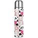Wild Animal Panda - Thermos portatile da viaggio per San Valentino, 26 x 6 cm, in acciaio inox, da 500 ml, per escursioni, mountain bike, da viaggio, per ufficio, da viaggio