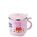Ktimor Tasse à Lait Pour Enfants,Gobelet Peppa Pig,Tasse pour Enfants Peppa Pig (300ML),Gobelets pour Les Tout-Petits,Acier Inoxydable 304 de Qualité Alimentaire + Matériau PP de Qualité Alimentaire
