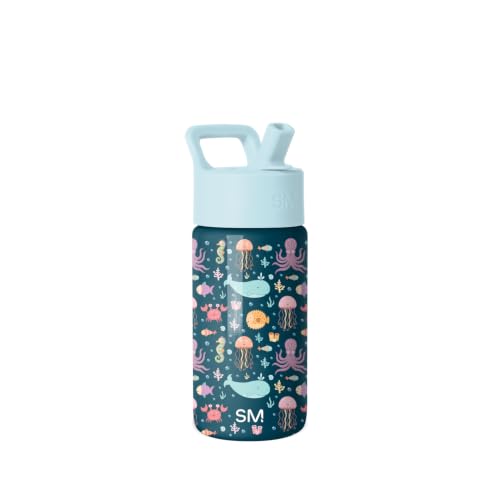 Simple Modern Trinkflasche für Kinder mit Trinkhalm | Isolierter wiederverwendbarer Edelstahlbecher für Jungen und Mädchen Kleinkind… – Ansicht 1
