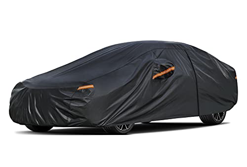 Kayme 7-warstwowy pokrowiec na samochód, wodoodporny, oddychający, niestandardowe dopasowanie do Audi A4 Sedan (2001-15 B5 B6 B7, nie pasuje do B8 B9), pełna osłona na zewnątrz przed słońcem, deszczem, promieniowaniem UV, kurzem, każdą pogodą. Statek z europejskiego magazynu.