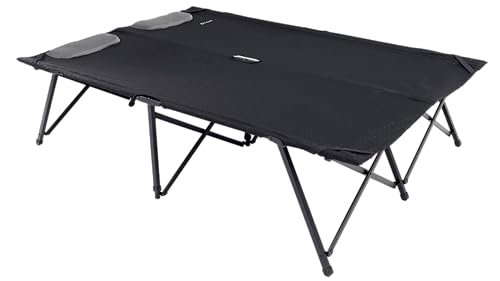 Outwell Posadas Double Camp Bed Folding Double Camping Bed with Steel Frame Padded Mesh Cushion Carry Bag Heavy Duty Portable Guest Bed for Camping & Home Use (Double)