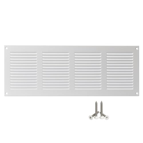 400x150mm Griglie D'Aerazione/Ventilazione in Metallo - Bianca Griglia D'aria con Rete Anti Insetti