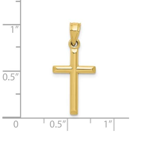 10K Yellow Gold Petitie Cross Pendant Necklace On A 10K Yellow Gold 18 In. Chain #TOP1