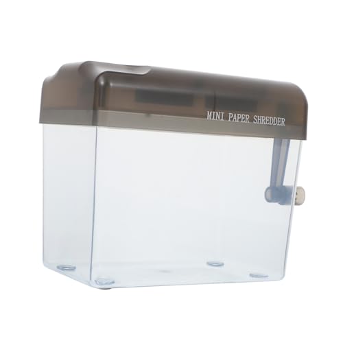 Mini Hand Shredder Plastic Desktop Manual Cutter with Wastebasket
