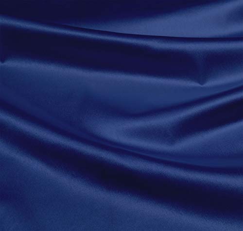 Soimoi couture polyester satin bleu solide tissu au mètre 42 pouces large Cover