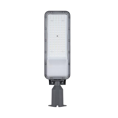 maolo Lampione LED Stradale 100W / 200W IP65 per Palo Ø60 mm | Braccio Orientabile Faro Asimmetrico SMD 12000/24000 lm 6500K o 4200K | Illuminazione Esterna per Strade, Parcheggi (4200K, 100W)