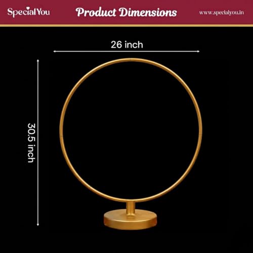 Image of SpecialYou Ganesh Decoration Item For Home Gold Round Backdrop Stand for Decor, Ganpati Decoration Stand for Backdrop for Pooja Room Decor Items, Ganapati Decoration Items for Home