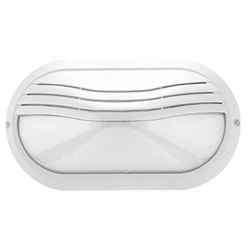 CRISTHER LIGHTING - Aplique de Pared Exterior PLAFF IP65 - Lámpara de Pared E27 hasta 42W - Plafón de Exterior en Termoplástico Blanco con Difusor Opal - Iluminación para Terraza, Fachada o Jardín