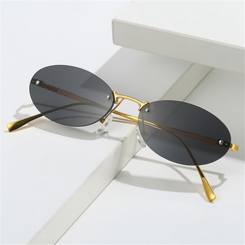 ZIUTNSAV-Rimless Oval Sunglasses For Women Men Retro Sun Glasses Shades UV400 Eyeglasses4