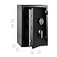 Amazon Basics Safe, feuerfest, mit programmierbarem elektronisch Tastenfeld, 60 l Volumen, schwarz, 43 cm B x 35 cm T x 66 cm H